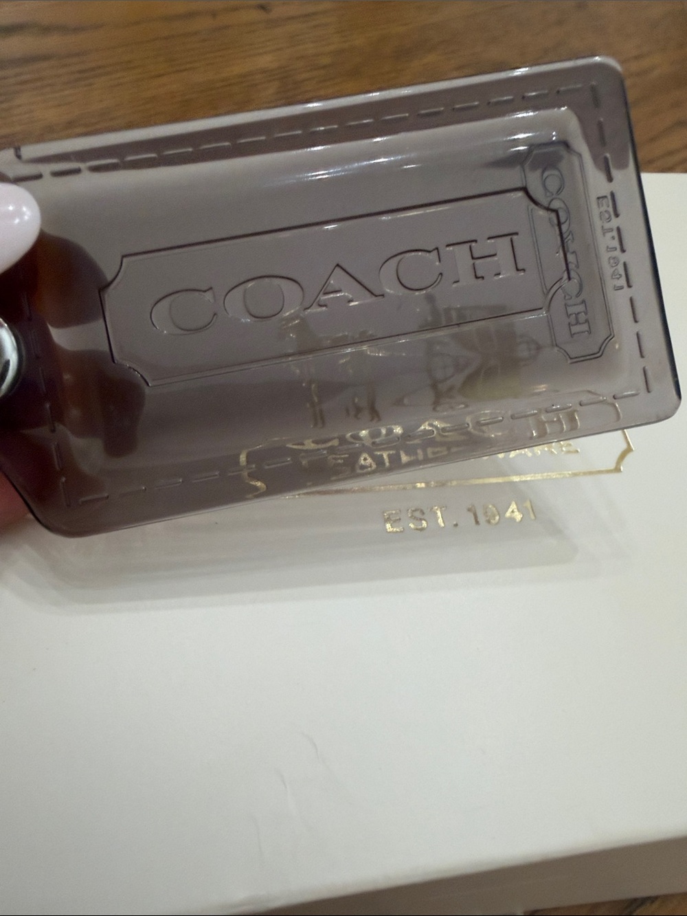 COACH XL Poppy Acrylic Black Hang Tag Charm